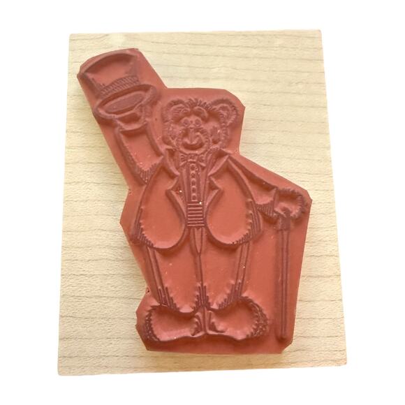 Holly Berry House Showtime Bear In Suit Rubber Stamp - Picture 2 of 2